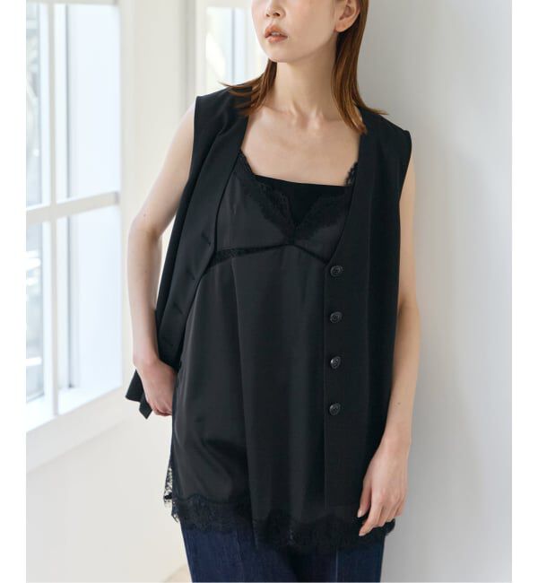 U by SPICK&SPAN「《追加》サテンレースキャミ」|キャミソール|