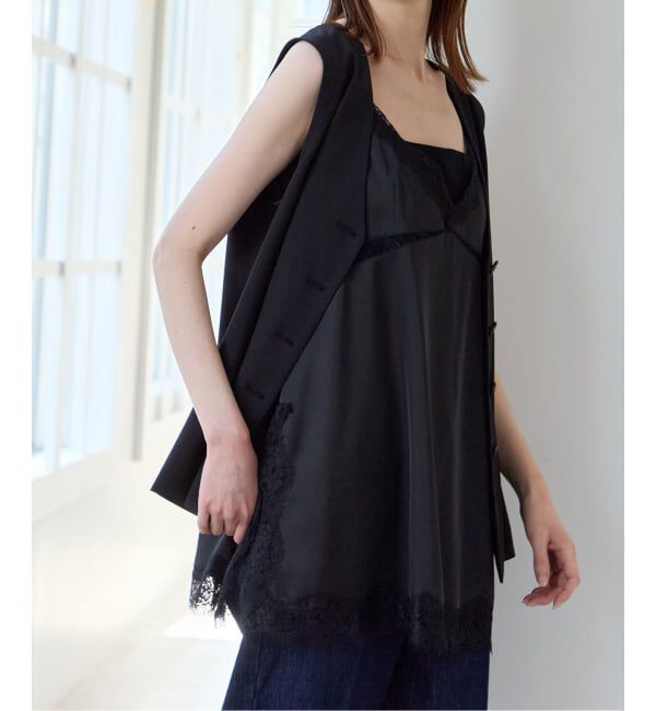 U by SPICK&SPAN「《追加》サテンレースキャミ」|キャミソール|