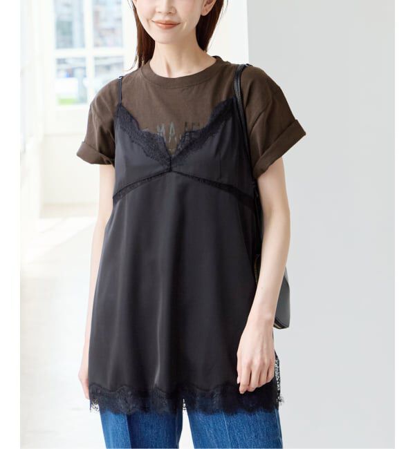 U by SPICK&SPAN「《追加》サテンレースキャミ」|キャミソール|