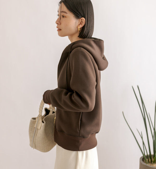  「【WEB限定/キレイめ上品】スポンジダンボールZIPパーカーカットソー」|パーカー|