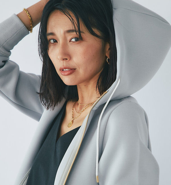  「【WEB限定/キレイめ上品】スポンジダンボールZIPパーカーカットソー」|パーカー|