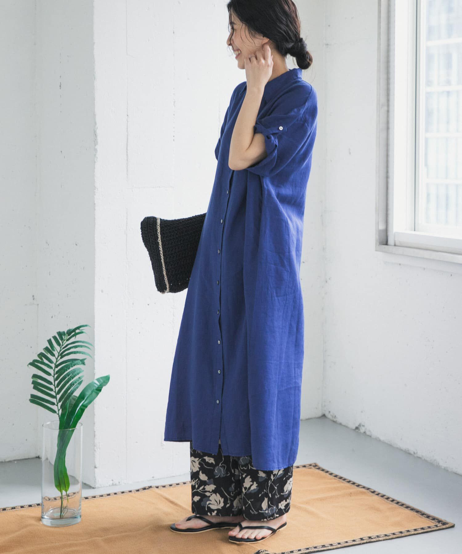URBAN RESEARCH DOORS「リネン半袖シャツワンピース」|ワンピース|