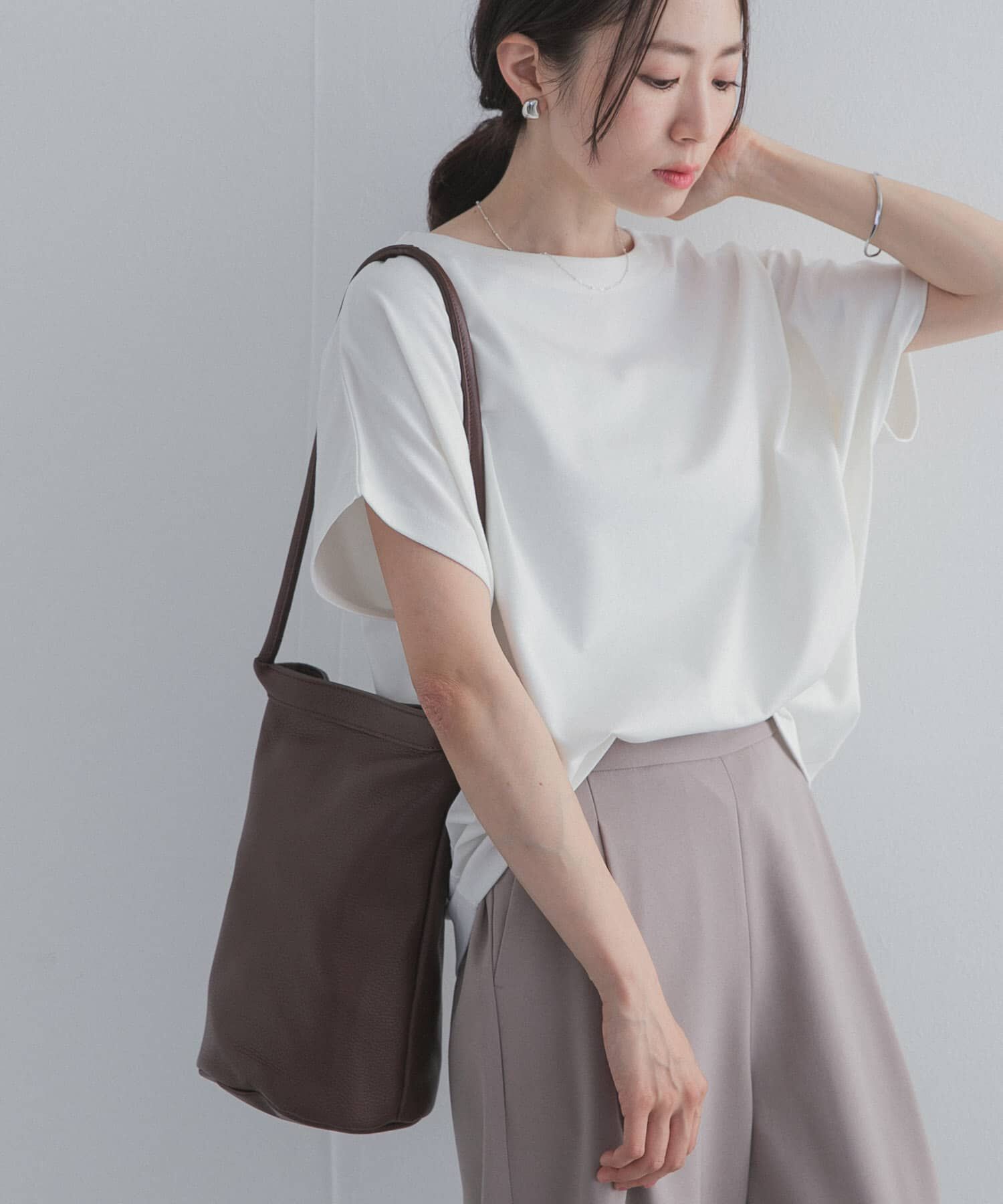 URBAN RESEARCH DOORS「ドライコットンボートネックプルオーバー」|Tシャツ・カットソー|