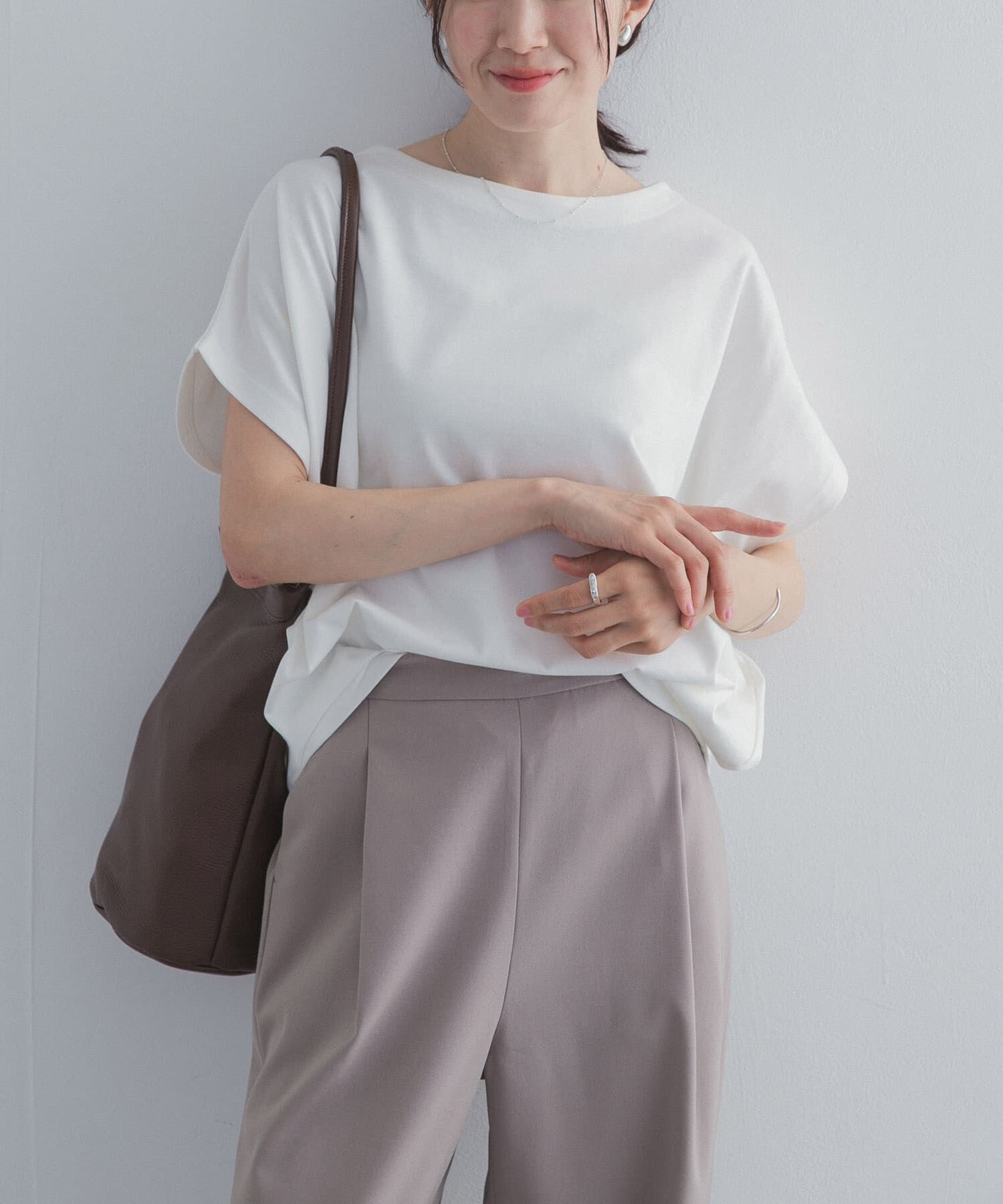 URBAN RESEARCH DOORS「ドライコットンボートネックプルオーバー」|Tシャツ・カットソー|