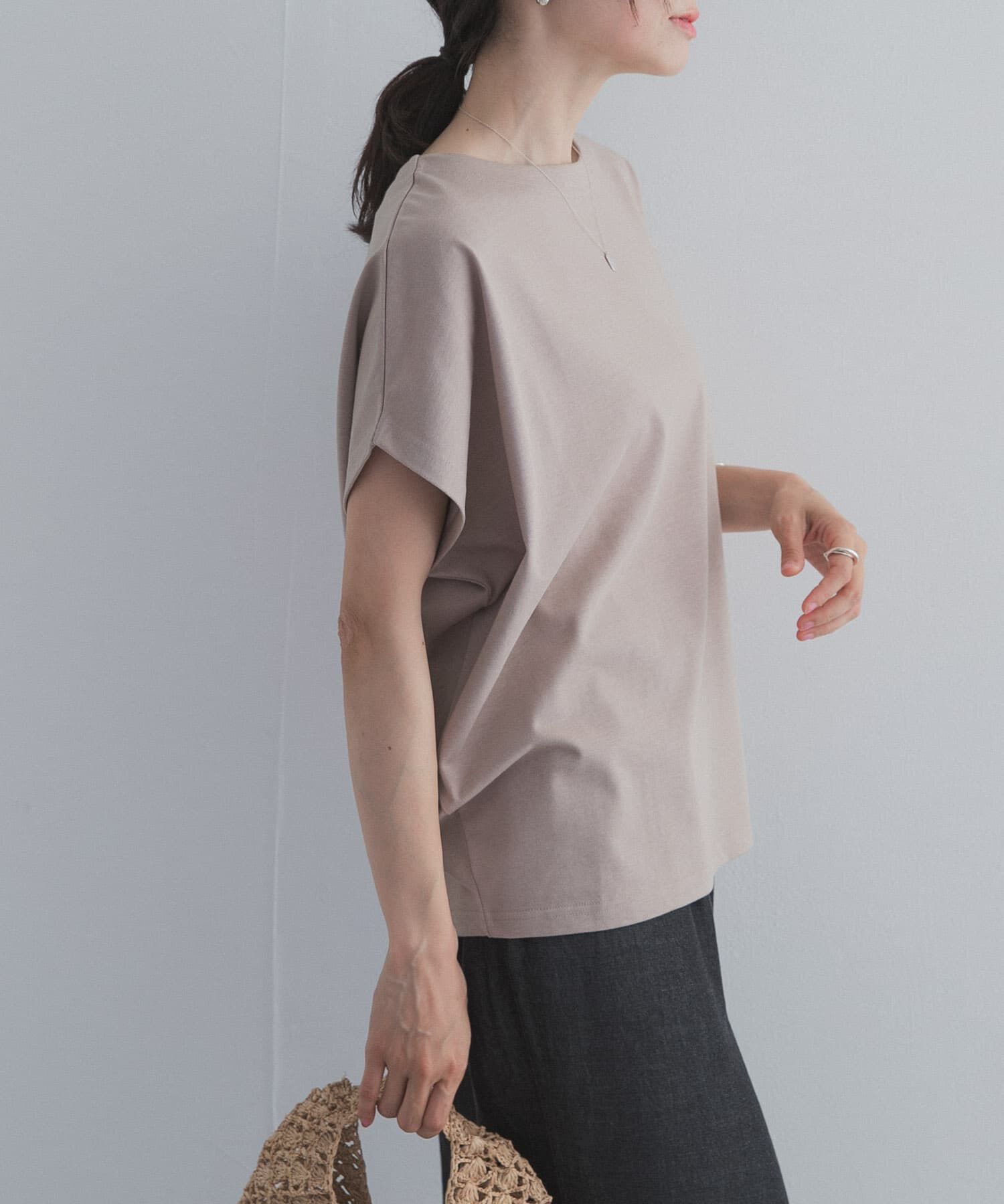 URBAN RESEARCH DOORS「ドライコットンボートネックプルオーバー」|Tシャツ・カットソー|