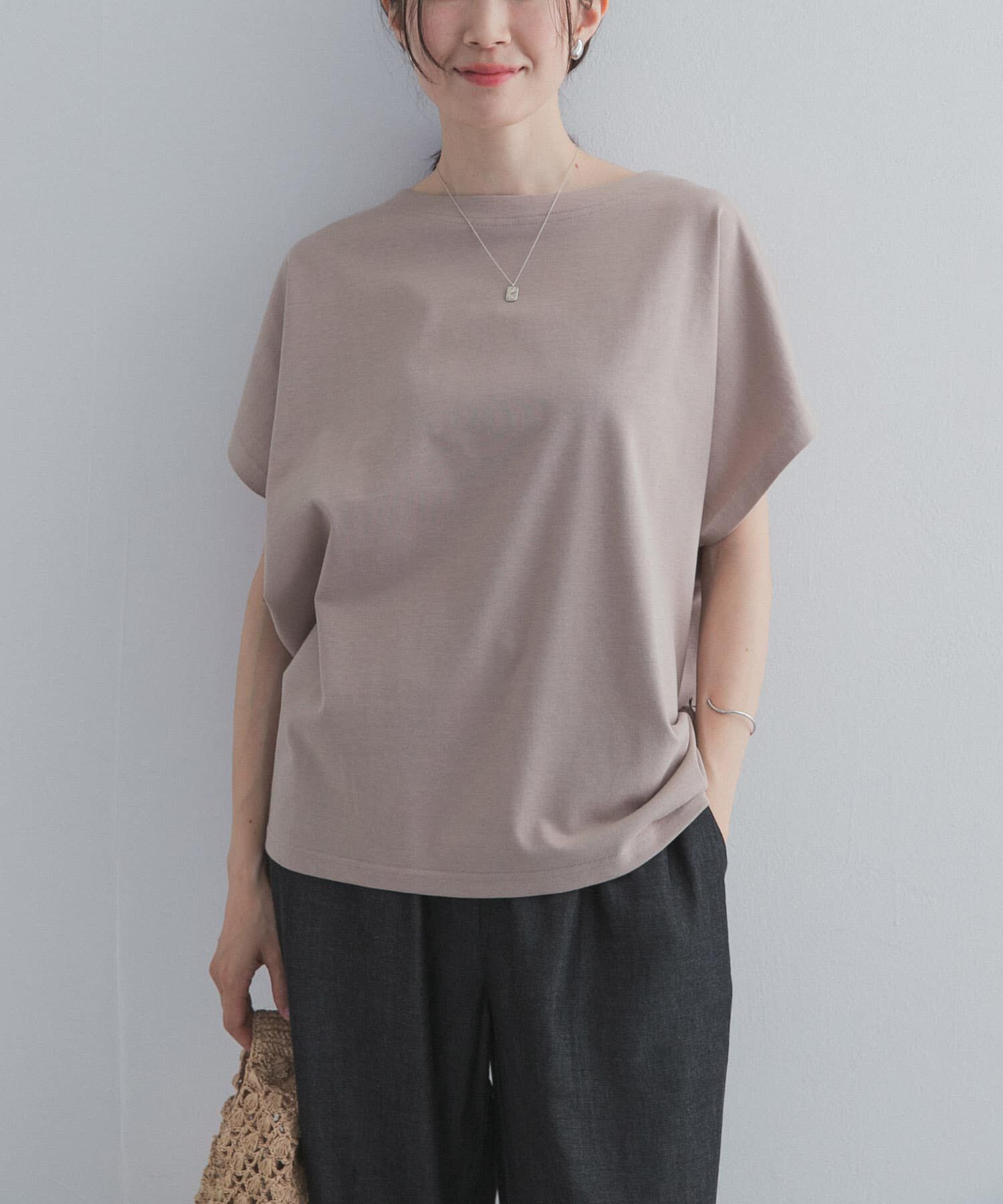 URBAN RESEARCH DOORS「ドライコットンボートネックプルオーバー」|Tシャツ・カットソー|