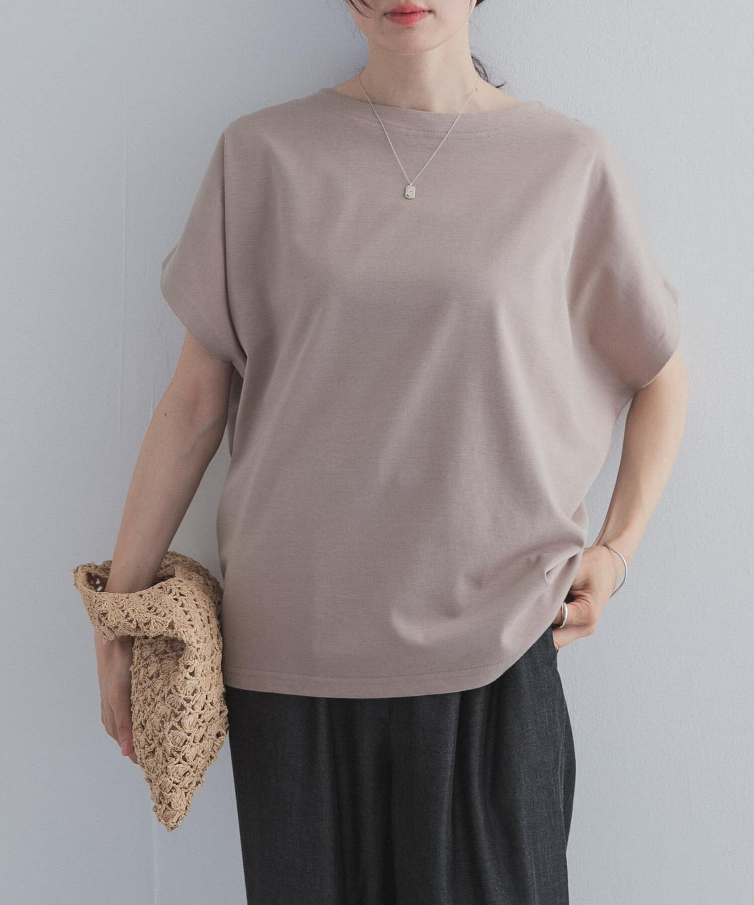 URBAN RESEARCH DOORS「ドライコットンボートネックプルオーバー」|Tシャツ・カットソー|