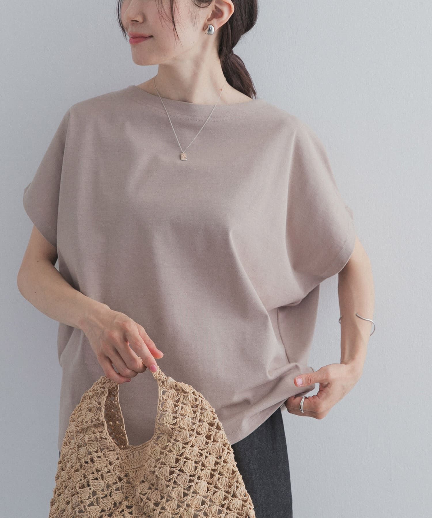 URBAN RESEARCH DOORS「ドライコットンボートネックプルオーバー」|Tシャツ・カットソー|