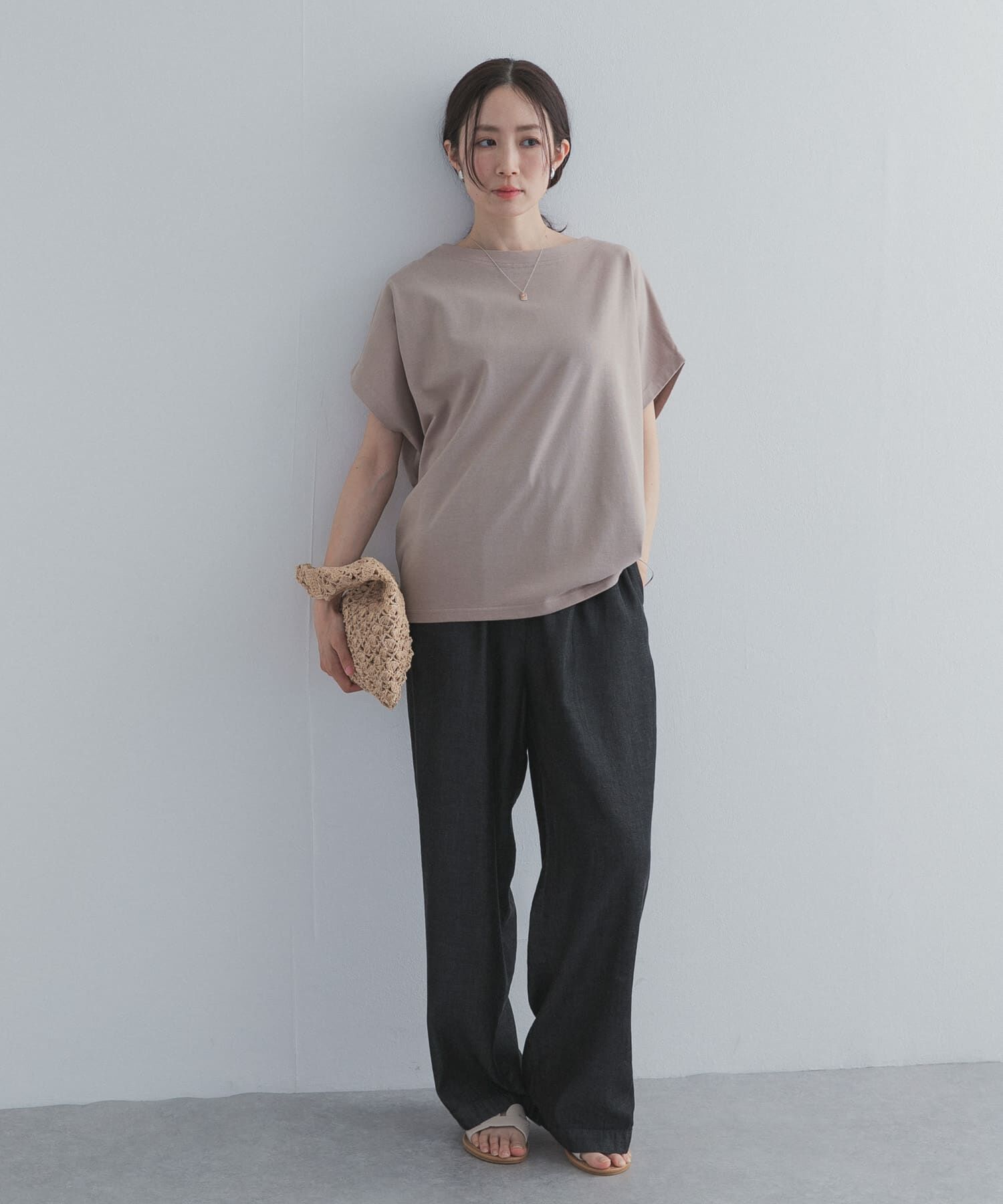 URBAN RESEARCH DOORS「ドライコットンボートネックプルオーバー」|Tシャツ・カットソー|
