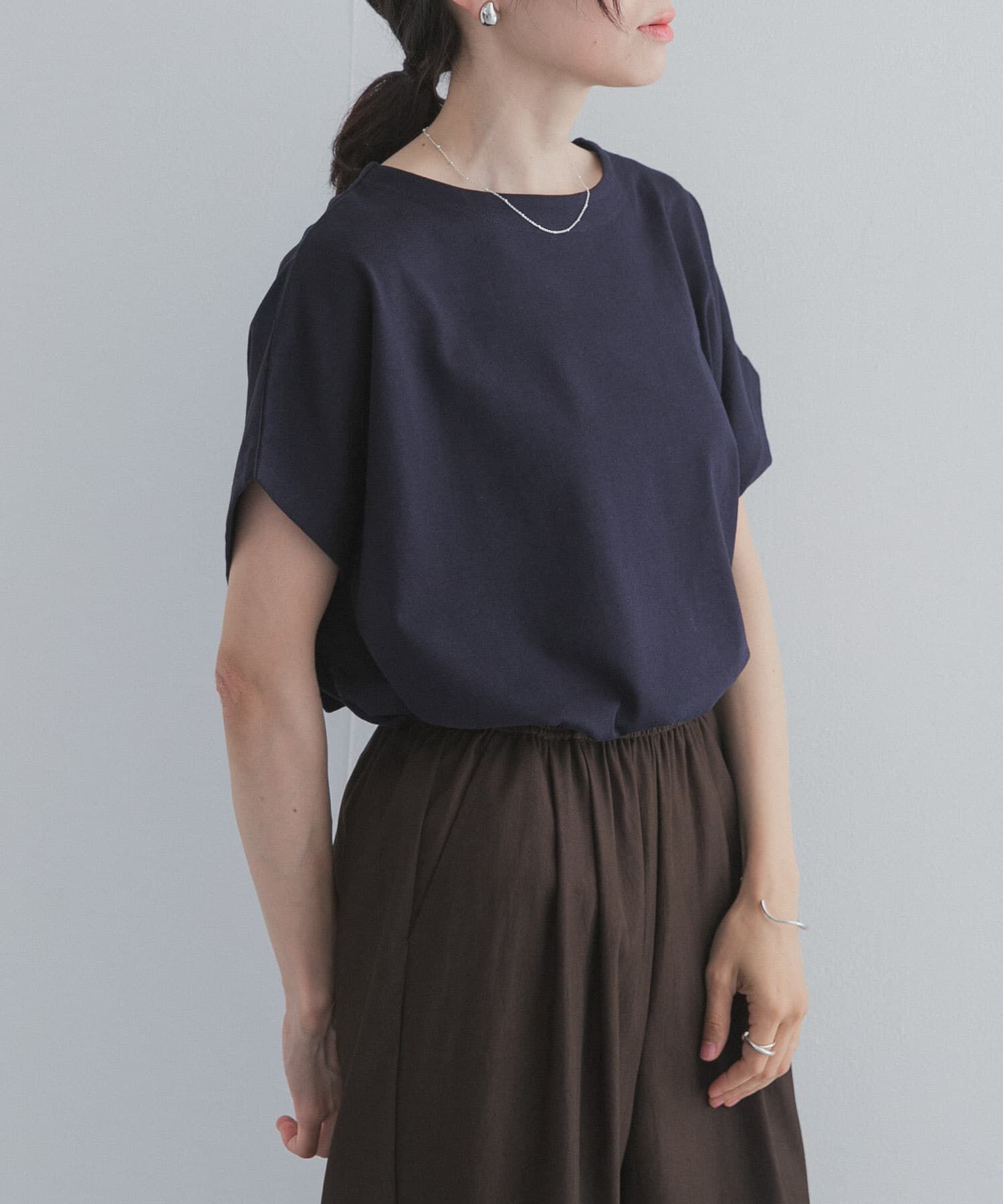 URBAN RESEARCH DOORS「ドライコットンボートネックプルオーバー」|Tシャツ・カットソー|