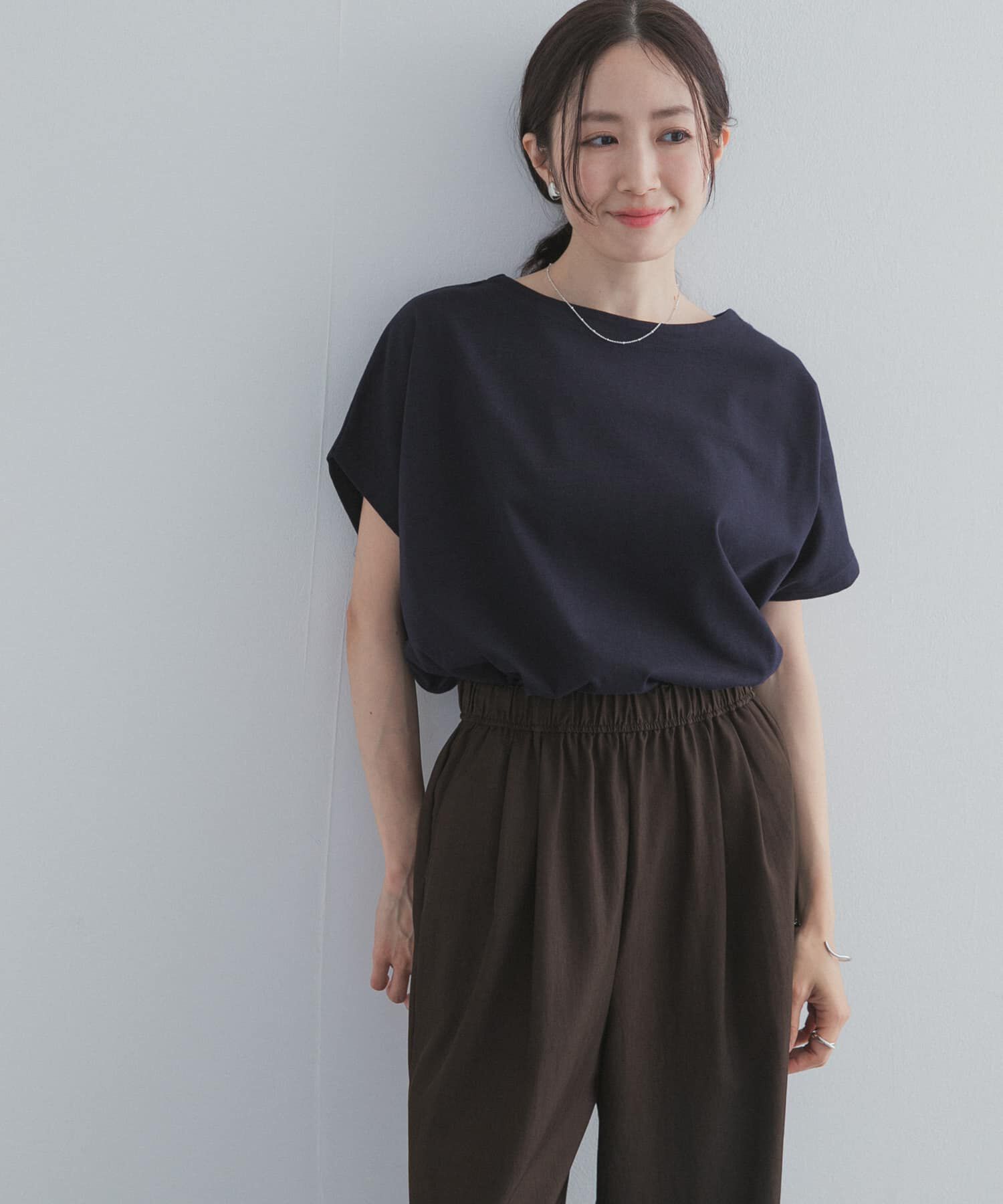 URBAN RESEARCH DOORS「ドライコットンボートネックプルオーバー」|Tシャツ・カットソー|