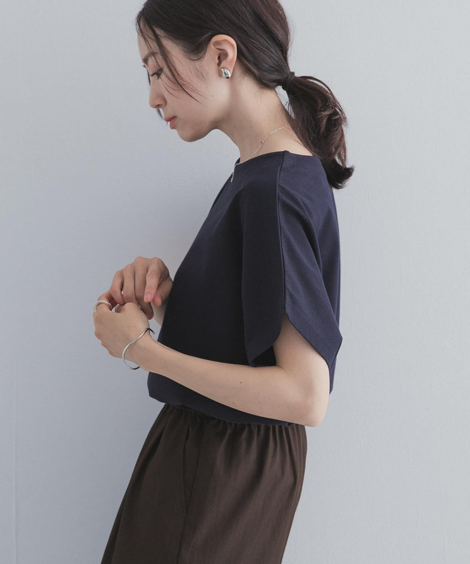 URBAN RESEARCH DOORS「ドライコットンボートネックプルオーバー」|Tシャツ・カットソー|