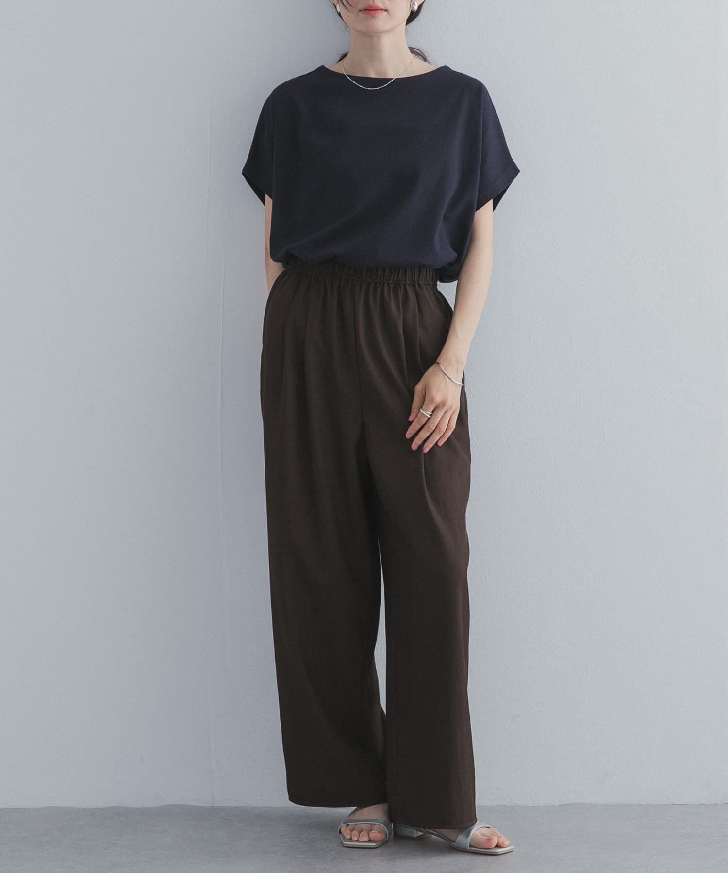 URBAN RESEARCH DOORS「ドライコットンボートネックプルオーバー」|Tシャツ・カットソー|