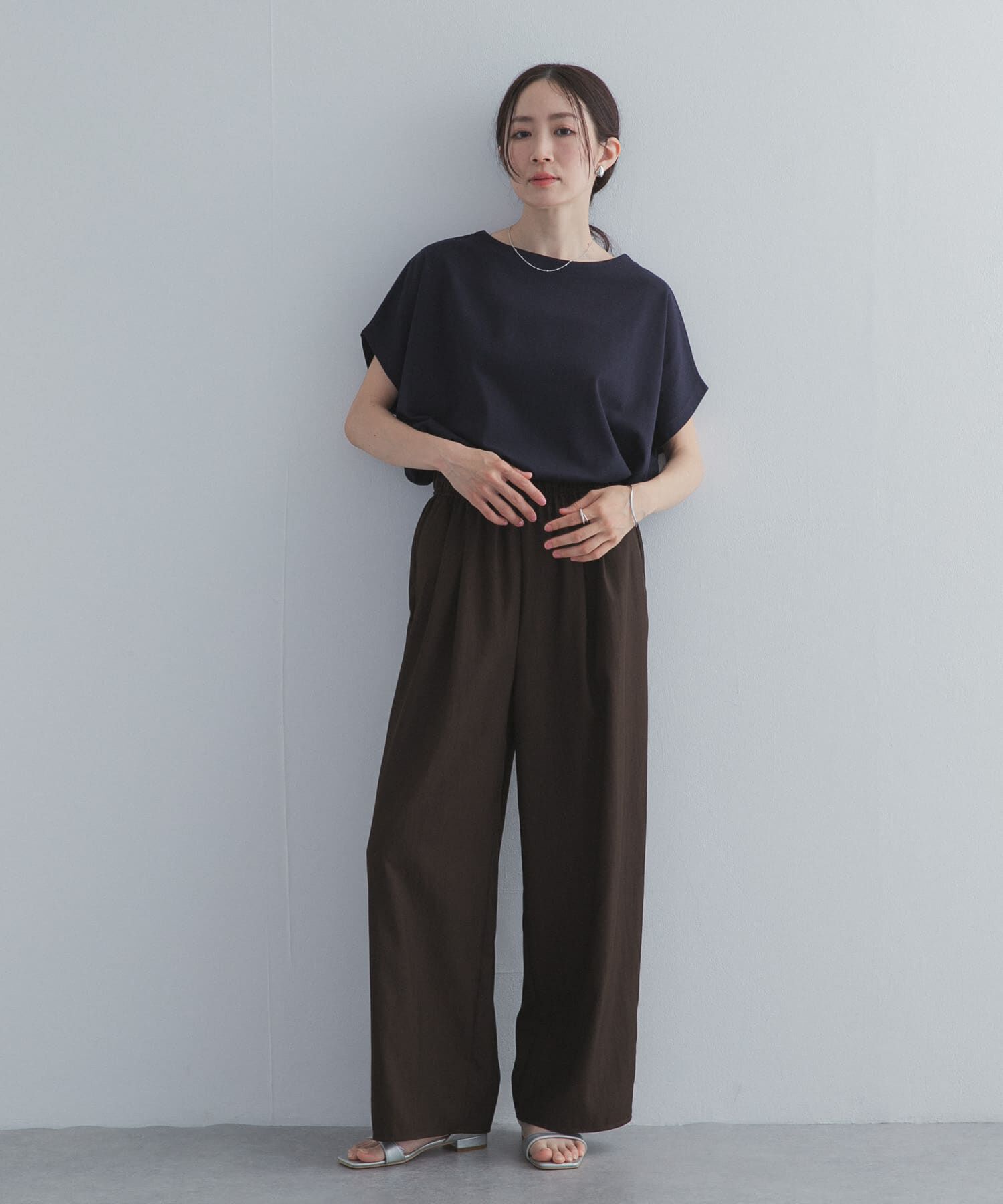URBAN RESEARCH DOORS「ドライコットンボートネックプルオーバー」|Tシャツ・カットソー|