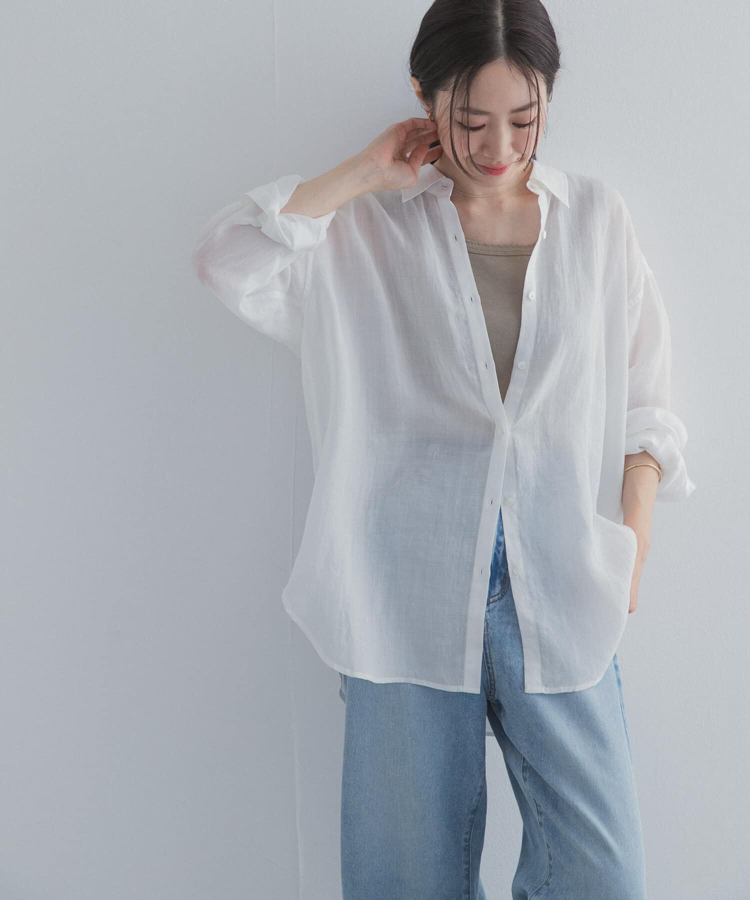 URBAN RESEARCH DOORS「ラミー混ルーズシャツ」|シャツ・ブラウス|