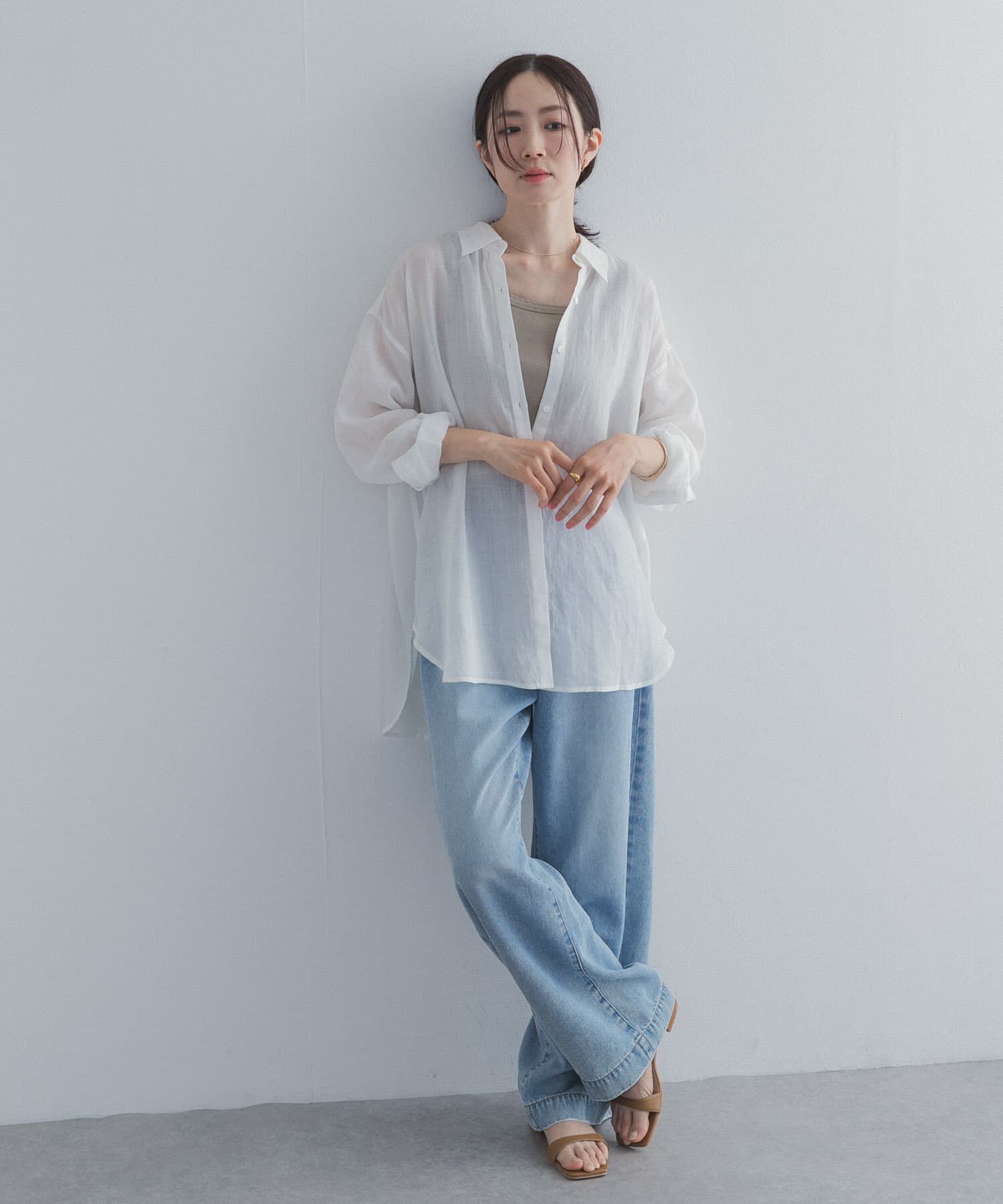 URBAN RESEARCH DOORS「ラミー混ルーズシャツ」|シャツ・ブラウス|
