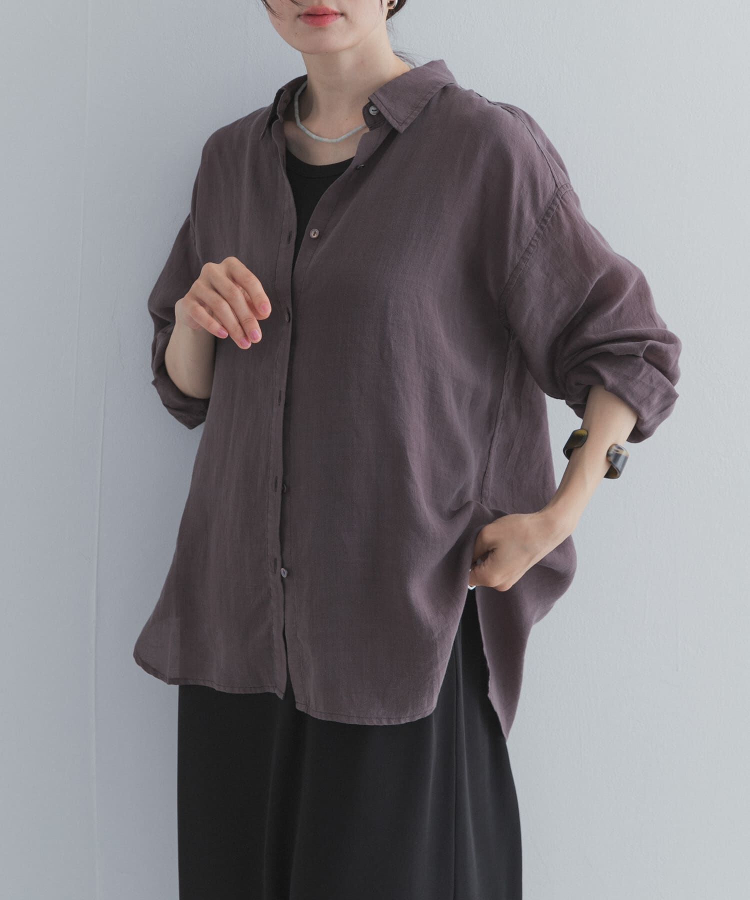 URBAN RESEARCH DOORS「ラミー混ルーズシャツ」|シャツ・ブラウス|