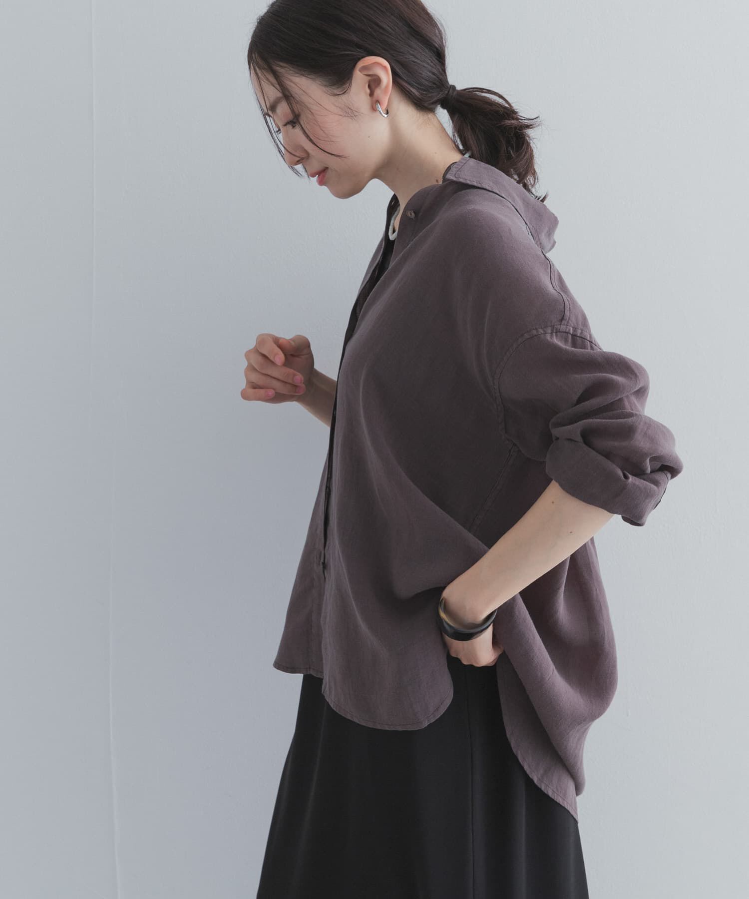 URBAN RESEARCH DOORS「ラミー混ルーズシャツ」|シャツ・ブラウス|
