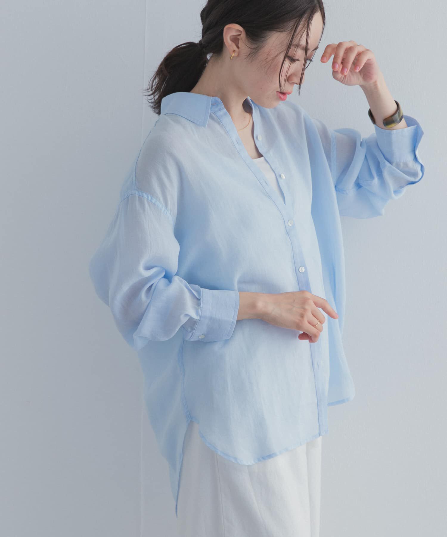 URBAN RESEARCH DOORS「ラミー混ルーズシャツ」|シャツ・ブラウス|