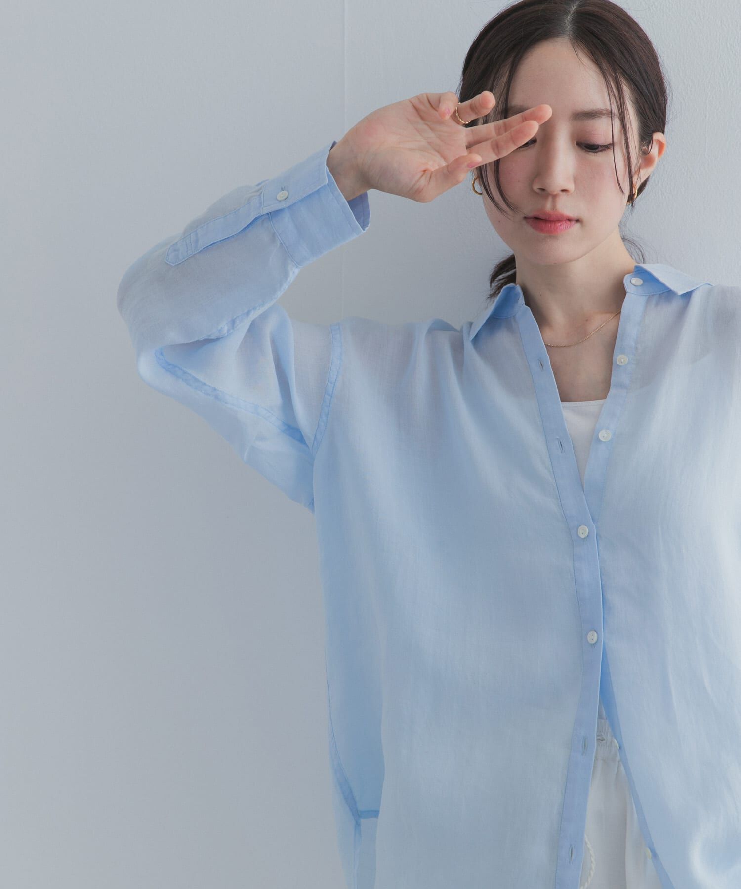 URBAN RESEARCH DOORS「ラミー混ルーズシャツ」|シャツ・ブラウス|
