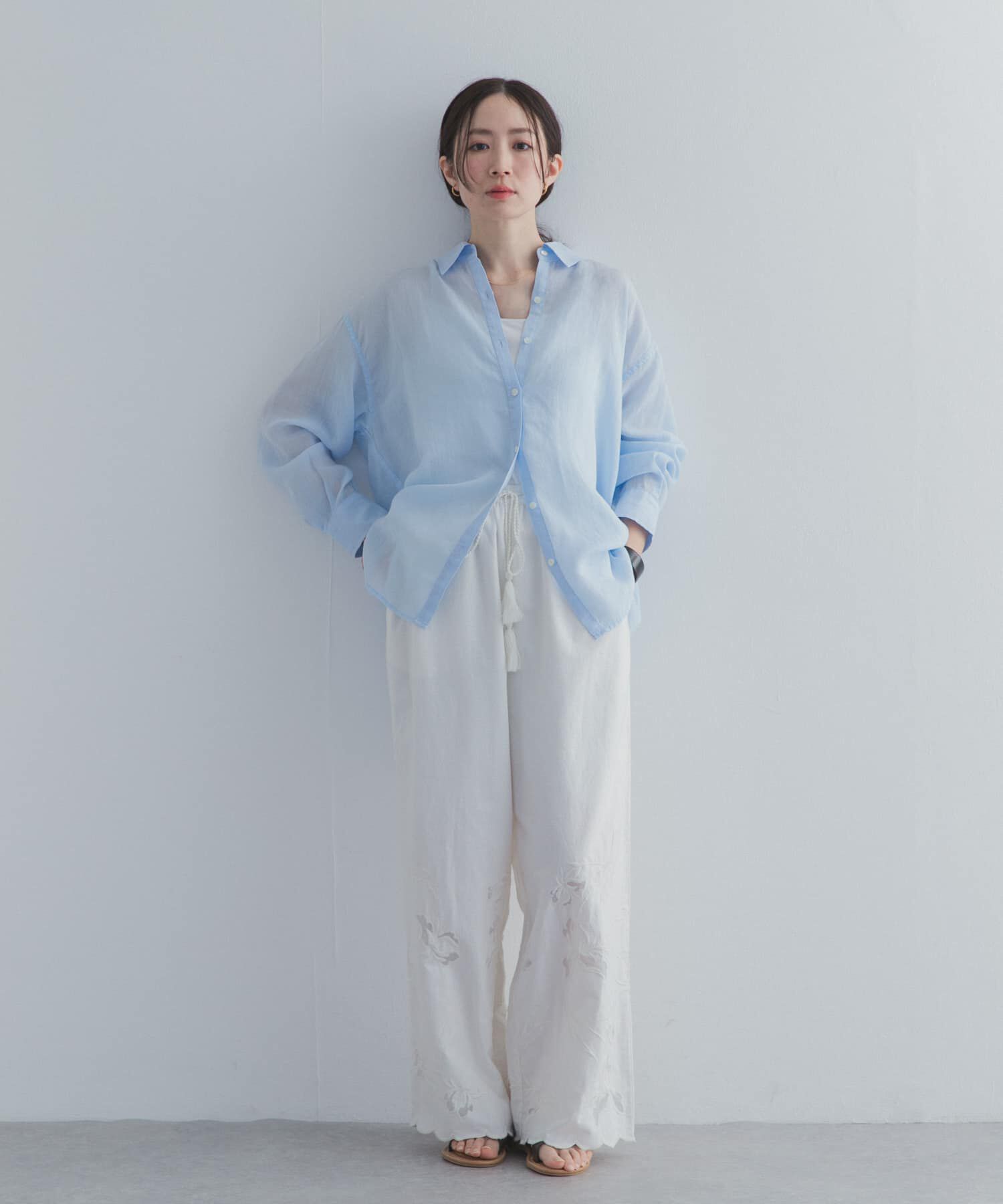 URBAN RESEARCH DOORS「ラミー混ルーズシャツ」|シャツ・ブラウス|