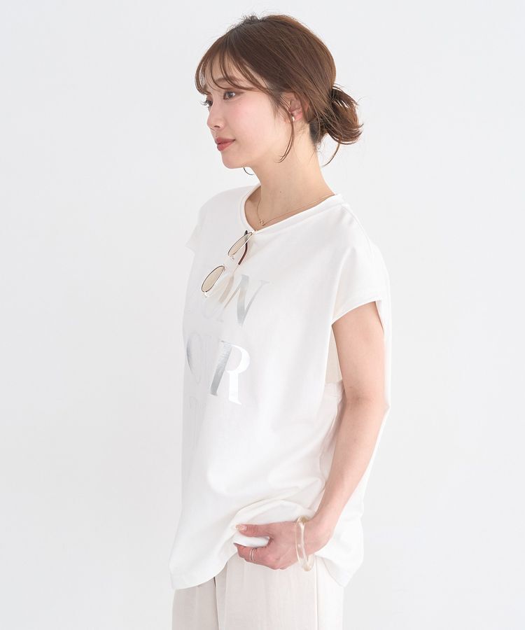 earth music&ecology「フレンチスリーブプリントTシャツ」|Tシャツ・カットソー|