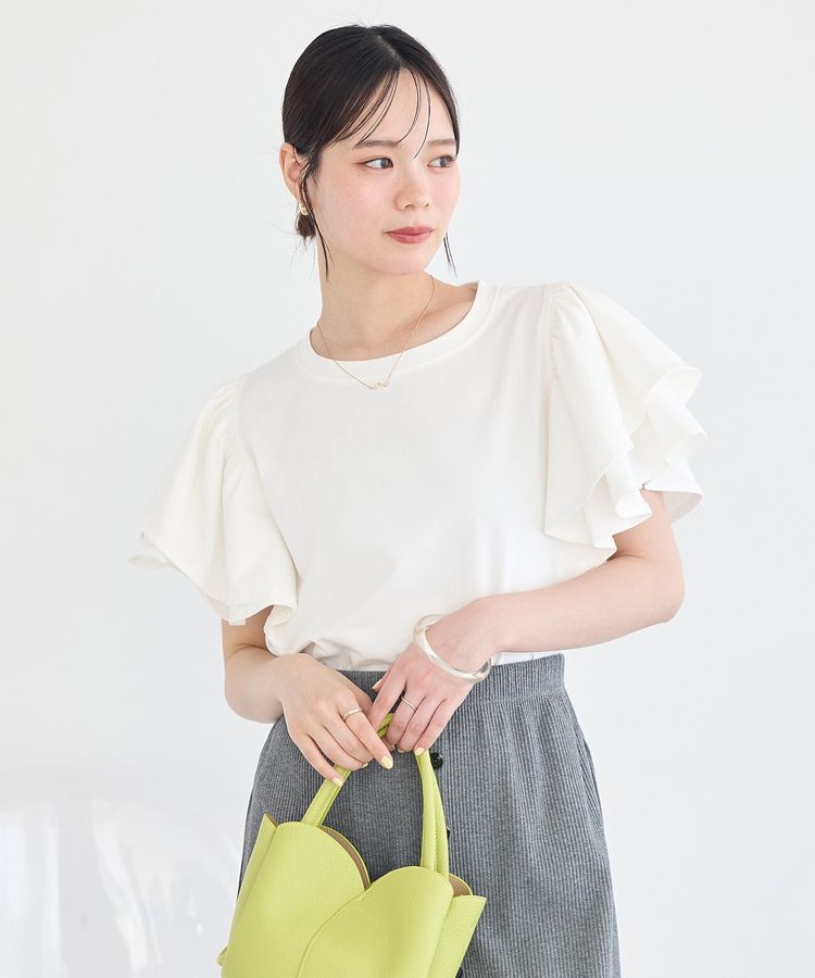earth music&ecology「フリルスリーブプルオーバー」|Tシャツ・カットソー|