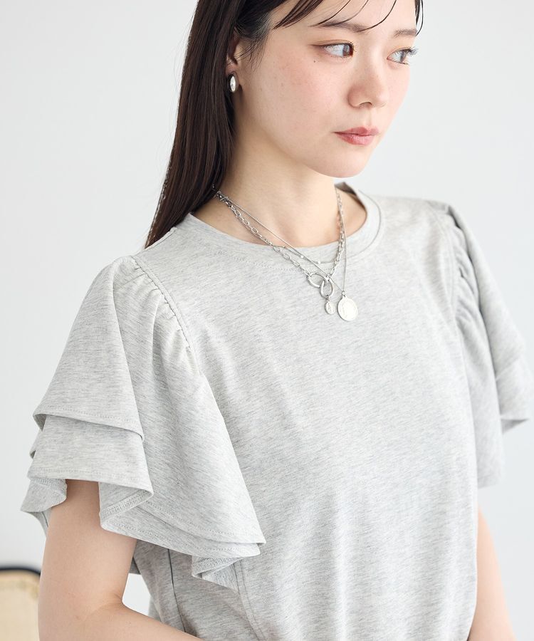 earth music&ecology「フリルスリーブプルオーバー」|Tシャツ・カットソー|