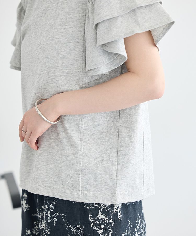 earth music&ecology「フリルスリーブプルオーバー」|Tシャツ・カットソー|