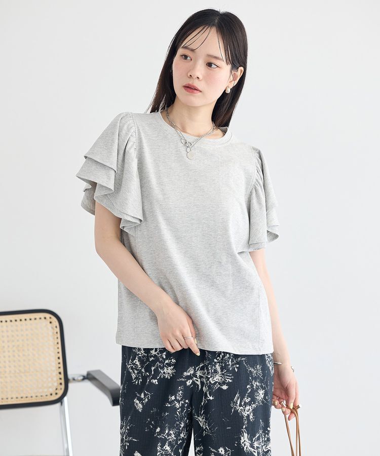 earth music&ecology「フリルスリーブプルオーバー」|Tシャツ・カットソー|
