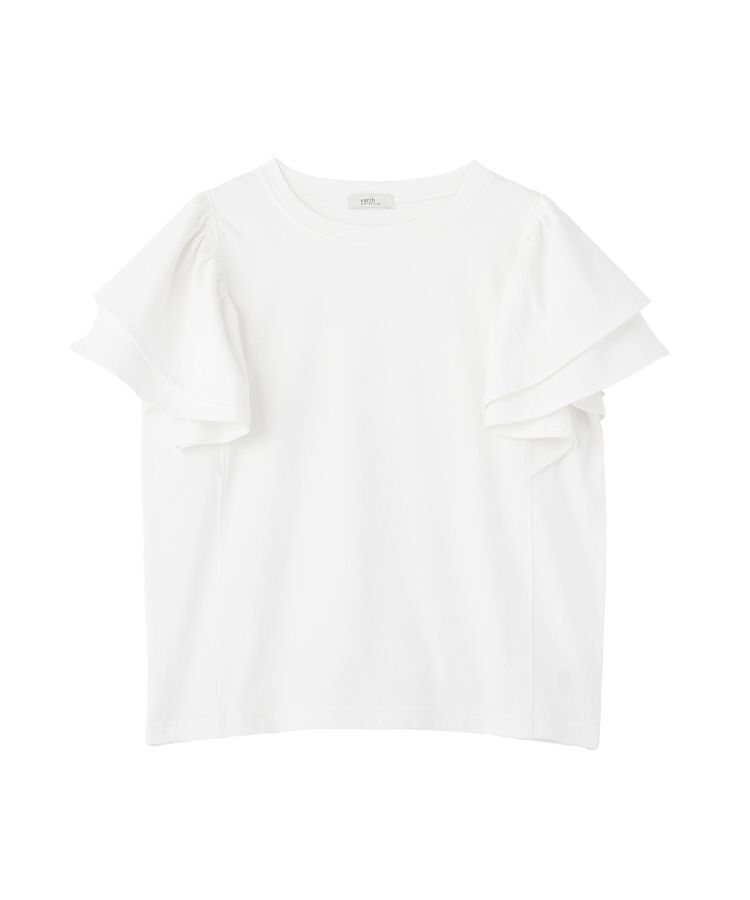 earth music&ecology「フリルスリーブプルオーバー」|Tシャツ・カットソー|