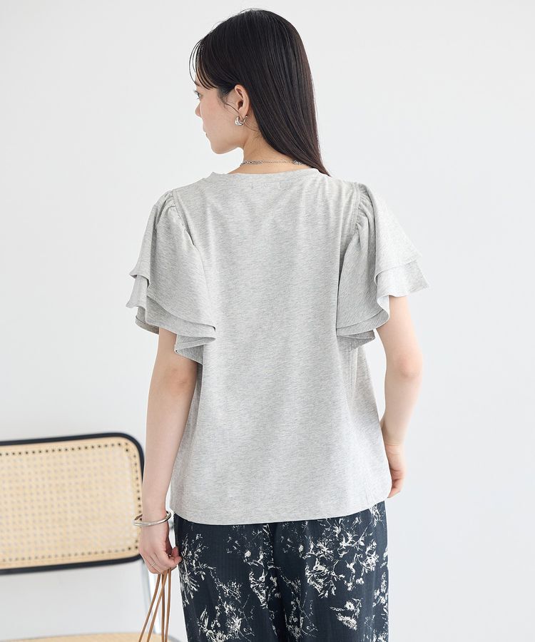 earth music&ecology「フリルスリーブプルオーバー」|Tシャツ・カットソー|