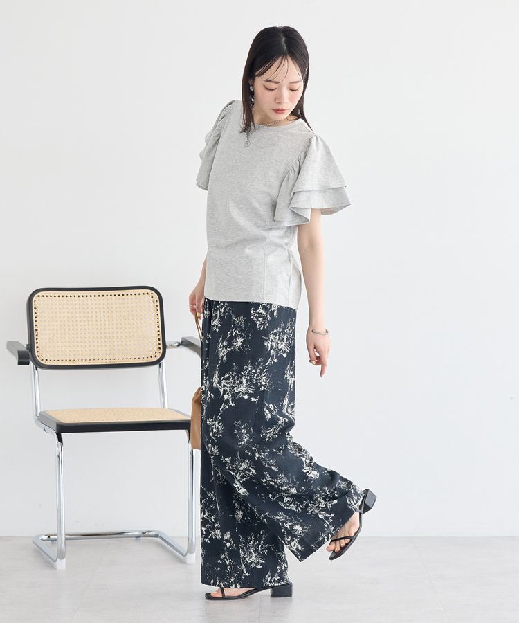 earth music&ecology「フリルスリーブプルオーバー」|Tシャツ・カットソー|