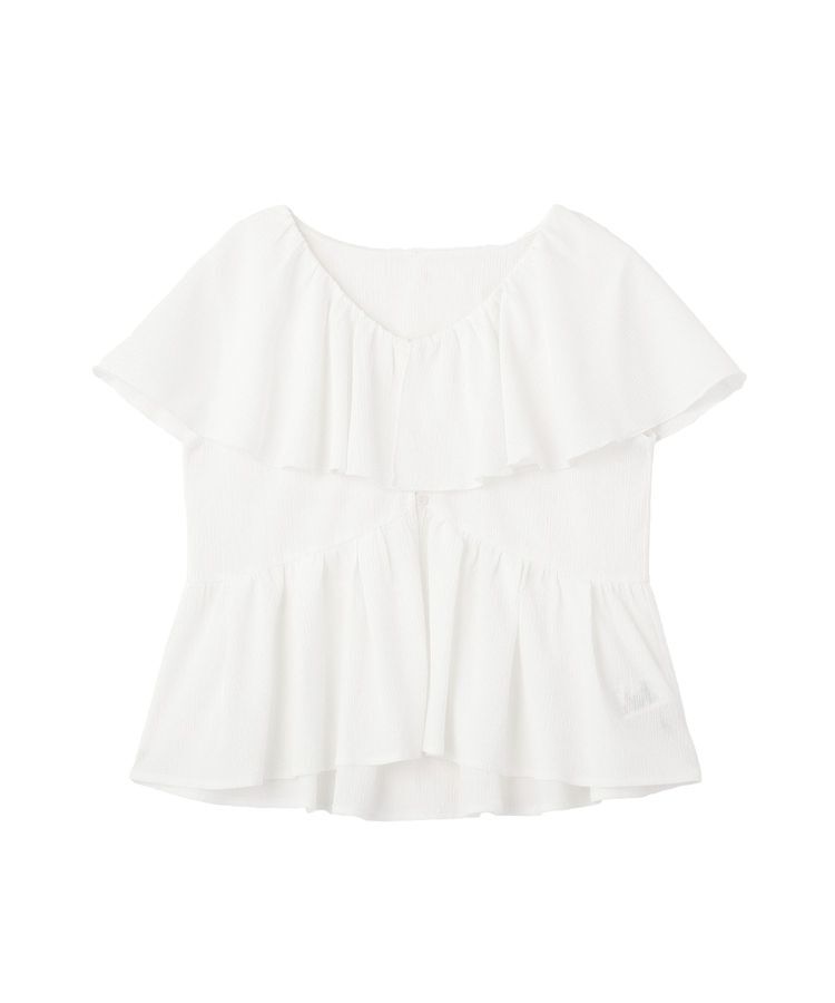 earth music&ecology「ラッフルカラーペプラムカットブラウス」|シャツ・ブラウス|Off White