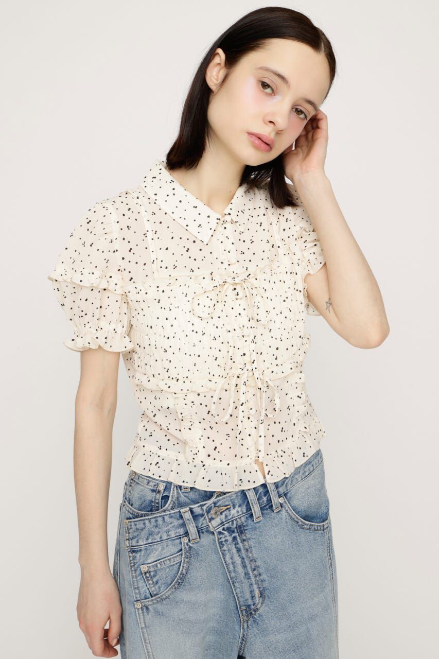 SLY「TINY DOTS FRILL ブラウス」|シャツ・ブラウス|