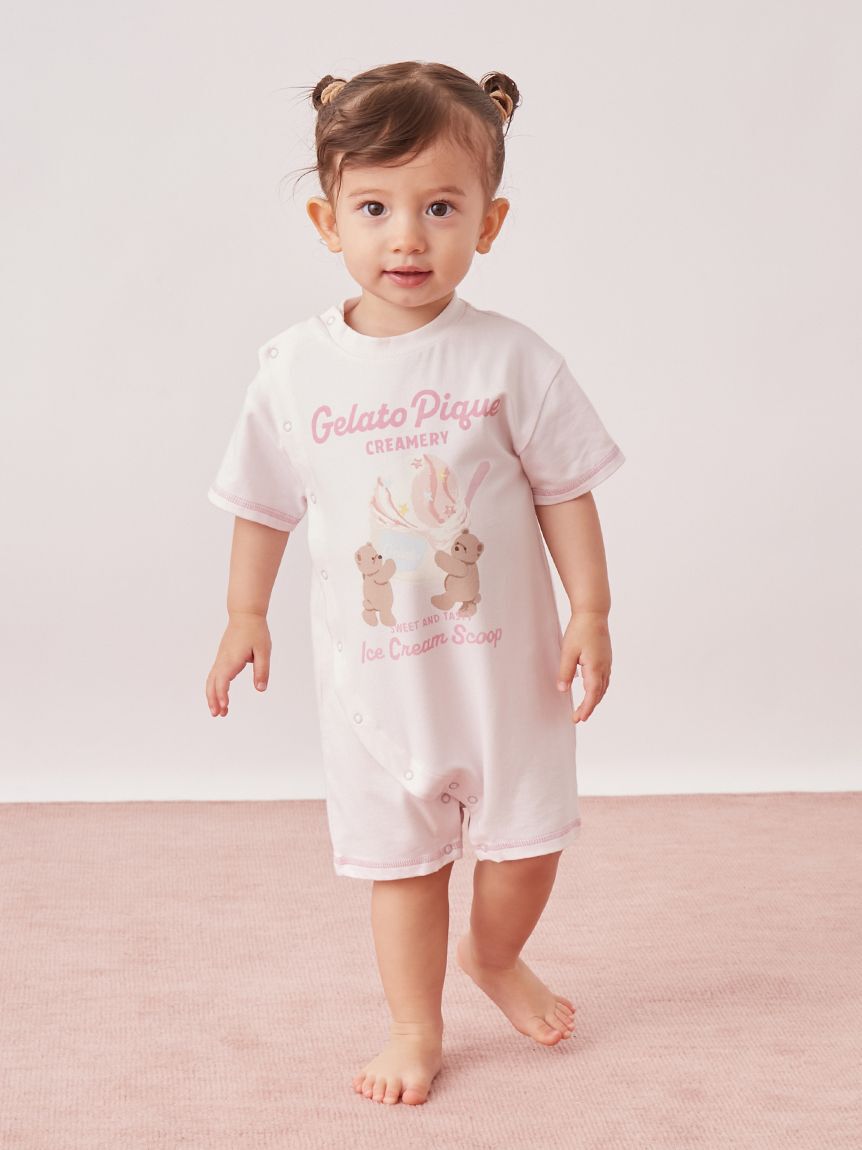 GELATO PIQUE KIDS & BABY「【BABY】【接触冷感】アイスクリームベアワンポイントロンパース」|ロンパース|