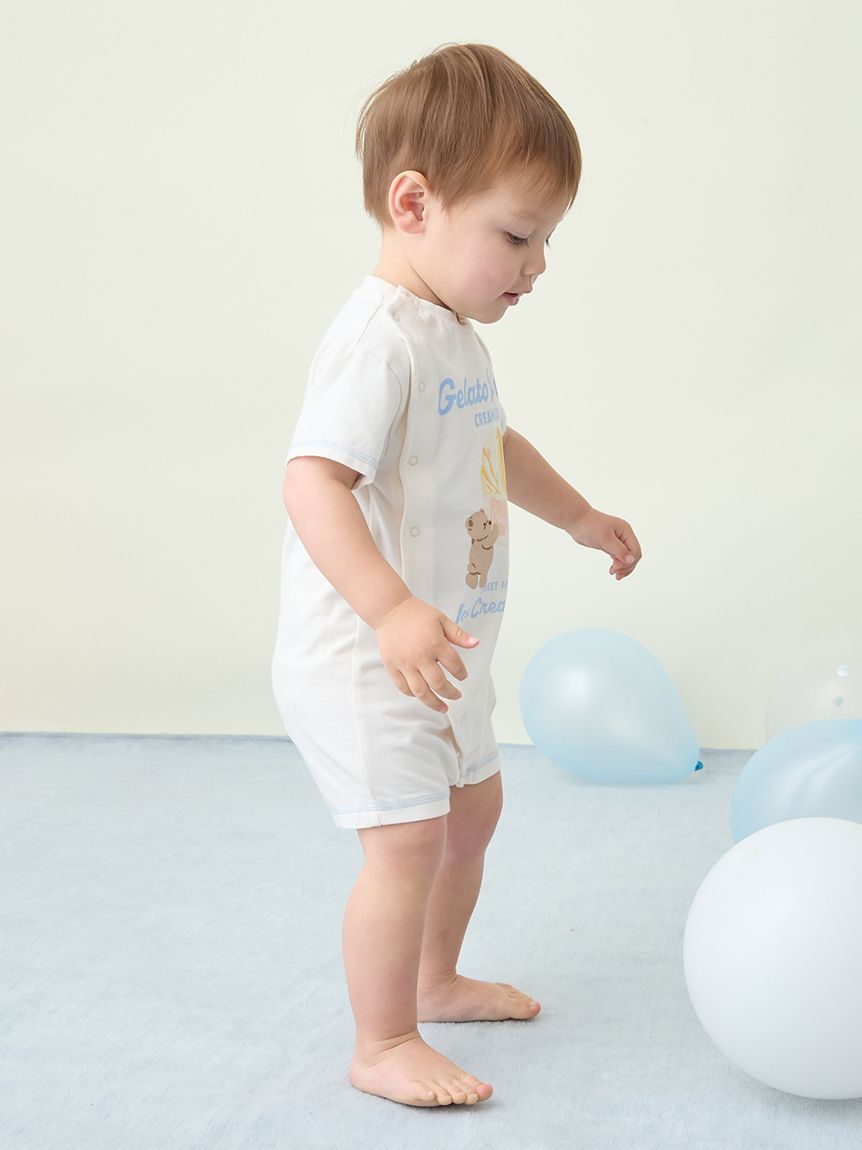 GELATO PIQUE KIDS & BABY「【BABY】【接触冷感】アイスクリームベアワンポイントロンパース」|ロンパース|