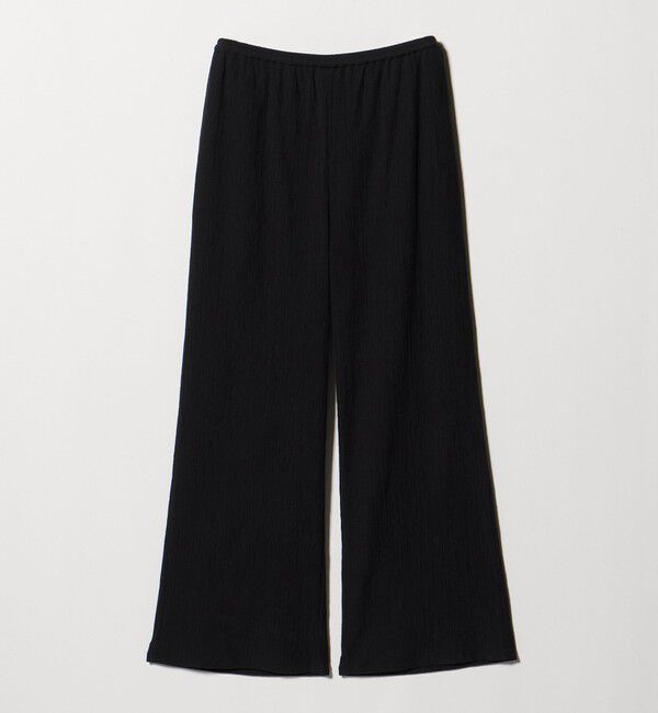 UNITED ARROWS「クレープ イージー ワイドパンツ ‐ウォッシャブル‐」|チノ|BLACK