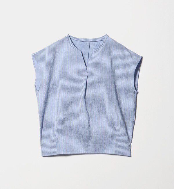 UNITED ARROWS green label relaxing「サッカー タック フレンチスリーブ カットソー UVカット」|Tシャツ・カットソー|LT.BLUE