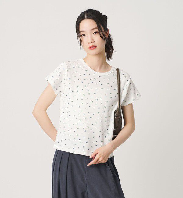 BEAUTY&YOUTH UNITED ARROWS「フラワー ワッフル ショートスリーブTシャツ」|Tシャツ・カットソー|COBALT