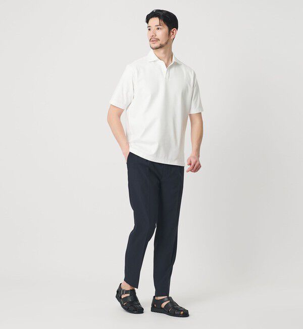BEAUTY&YOUTH UNITED ARROWS「【WEB限定 WARDROBE SMART】クール ハイゲージ モクロディ スキッパー ポロシャツ【抗菌防臭・接触冷感】」|ポロシャツ|