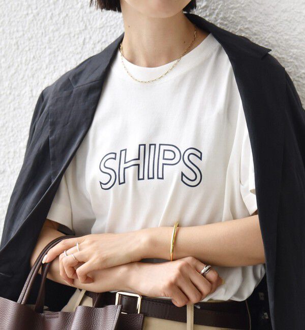SHIPS for women「【累計販売数7.5万枚突破!!】【WEB限定】 SHIPS ラウンド プリント ロゴ TEE」|Tシャツ・カットソー|