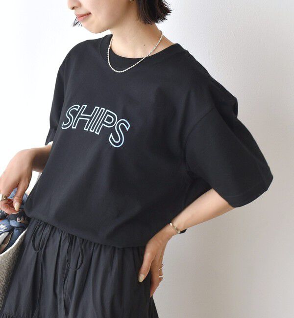 SHIPS for women「【累計販売数7.5万枚突破!!】【WEB限定】 SHIPS ラウンド プリント ロゴ TEE」|Tシャツ・カットソー|