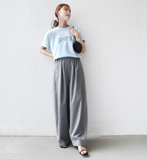 SHIPS for women「【累計販売数7.5万枚突破!!】【WEB限定】 SHIPS ラウンド プリント ロゴ TEE」|Tシャツ・カットソー|