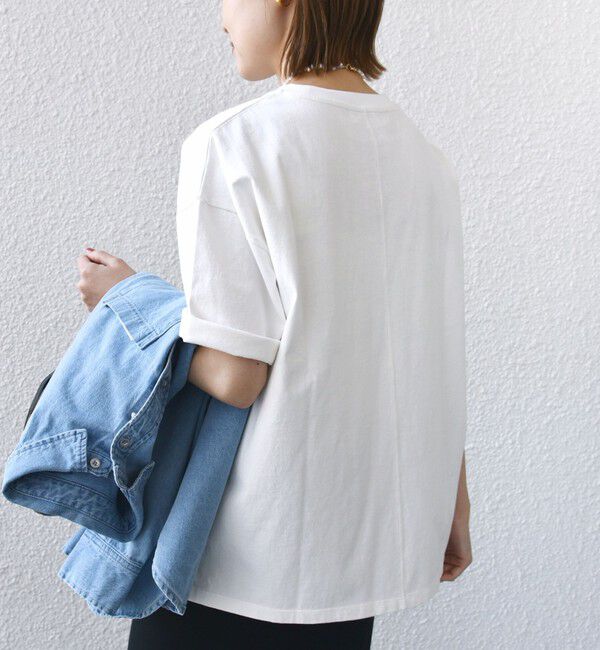 SHIPS for women「《一部追加予約》【SHIPS別注】81BRANCA:ロゴ 5分袖 TEE」|Tシャツ・カットソー|