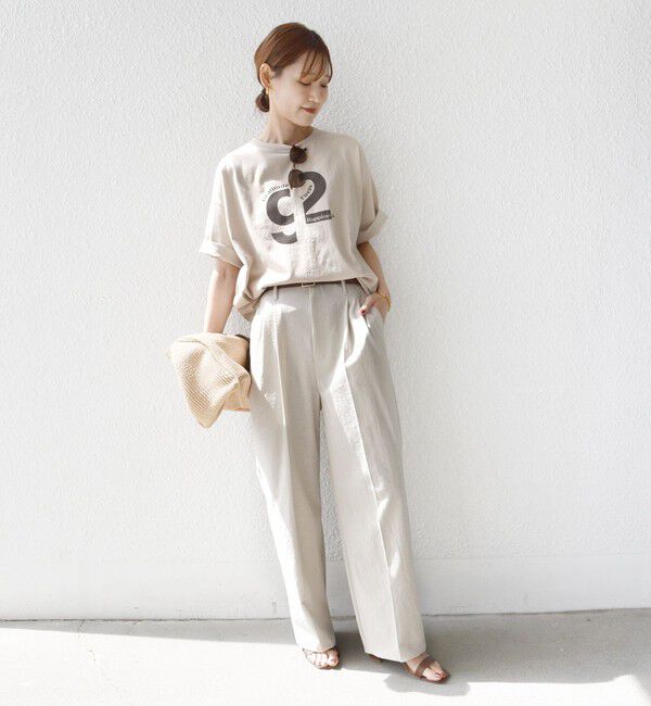 SHIPS for women「《一部追加予約》【SHIPS別注】81BRANCA:ロゴ 5分袖 TEE」|Tシャツ・カットソー|