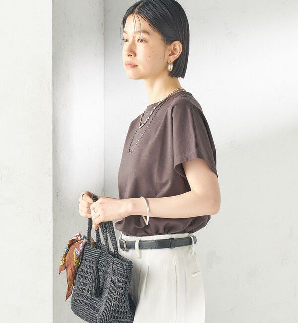 SHIPS for women「《一部追加予約》〈接触冷感〉ポンチ ドルマン TEE」|Tシャツ・カットソー|