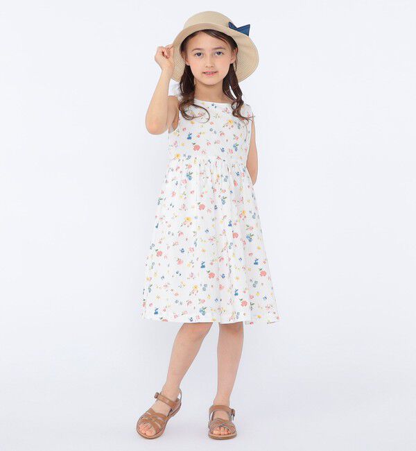 SHIPS KIDS「SHIPS KIDS:100～130cm / ノースリーブ フラワー プリント ワンピース」|ワンピース|