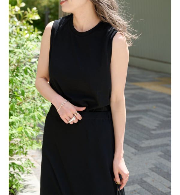 OUTDOOR PRODUCTS Usual Things「ストレッチジャージールーズノースリ セットアップ対応」|Tシャツ・カットソー|ブラック
