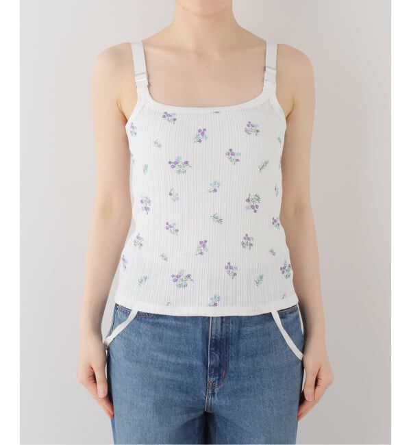 journal standard L'essage「【JANE SMITH/ジェーンスミス】COTTON EYELET RIB FLOWER UP D：キャミソール」|キャミソール|